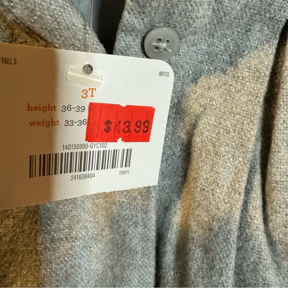 NWT Gymboree toddles size 3 silver sparkling jacket with faux fur collar - Picture 2 of 7